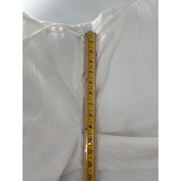 Kaelyn Max Vintage Pants Womens 14 White Canvas Sheer Floral Butterfly Cropped - Picture 16 of 16